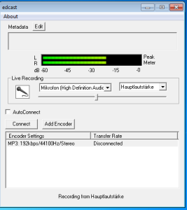 Edcast Hauptfenster